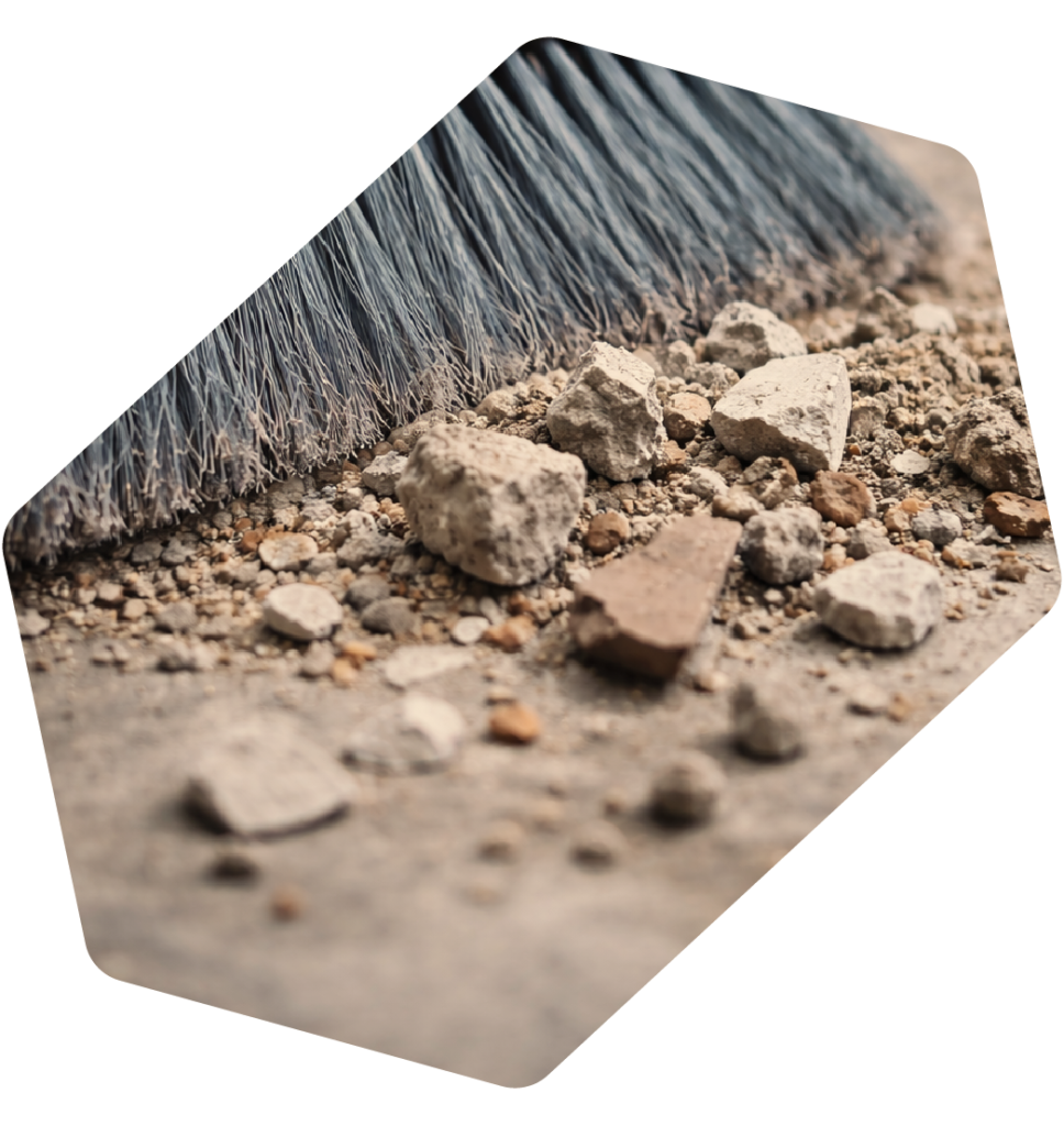 Cleaning and Janitorial Services - broom cleaning rubble