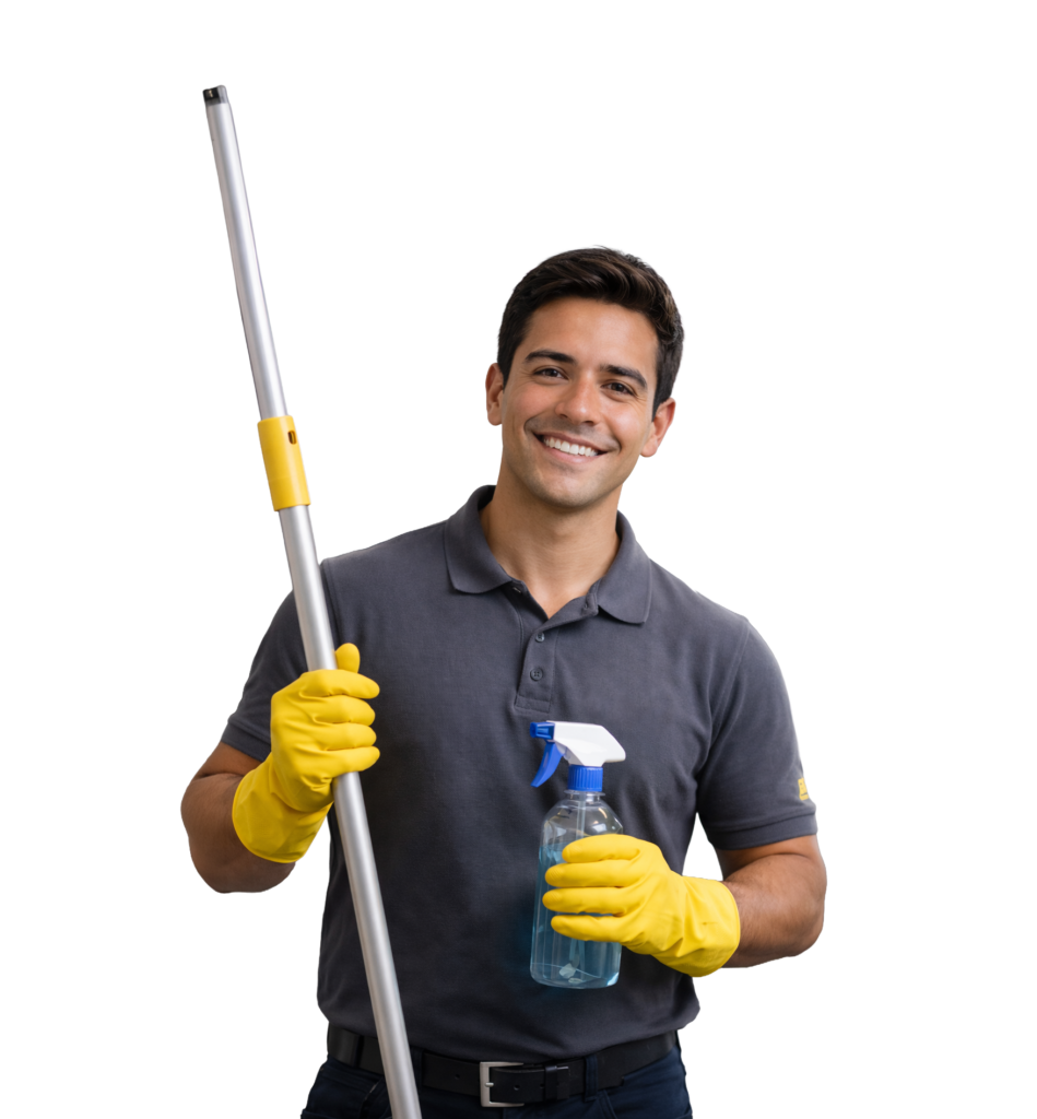 Cleaning and Janitorial Services - Young Latino cleaning worker